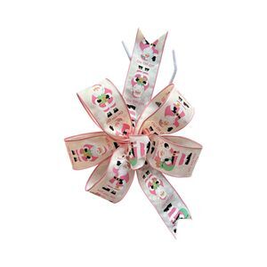 Christmas Pastel Santa Clause Bow 12 inch